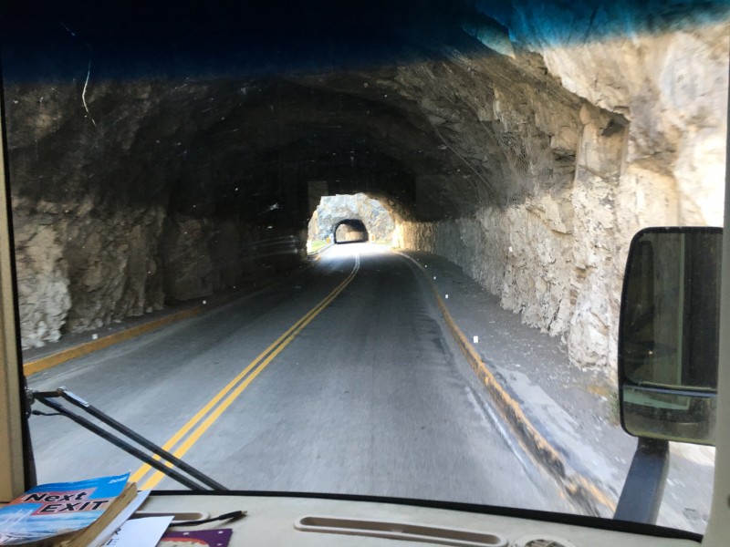 US Highway 14 tunnels just outside Cody
There are 2 small tunnels then the 3/4 mile big one just east of Buffalo Bill Dam & reservoir.
