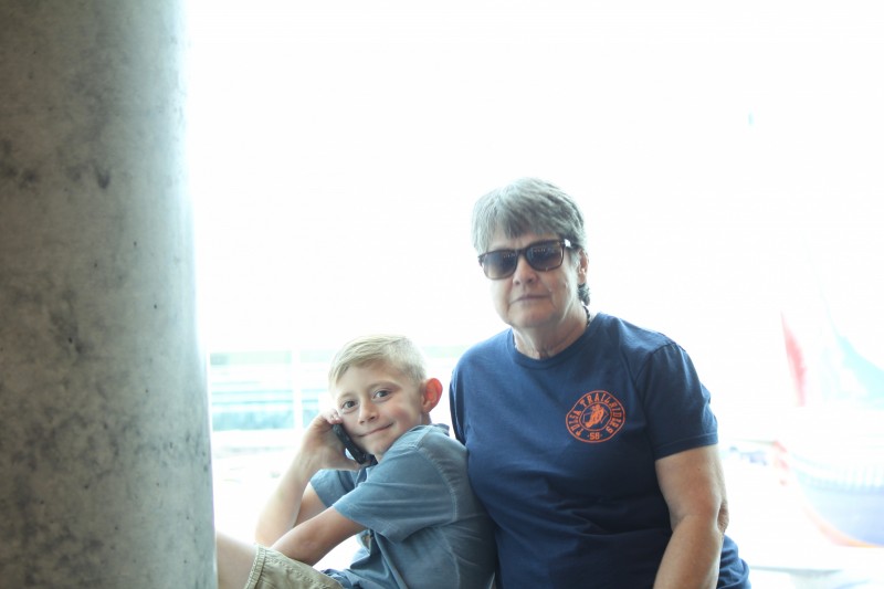 Diane and Nate at the airport
