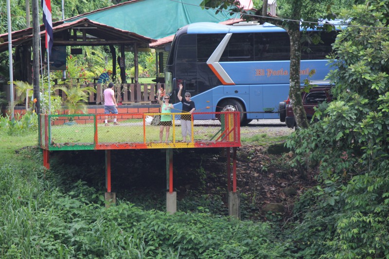 Suzanne and Diane check bridge construction
