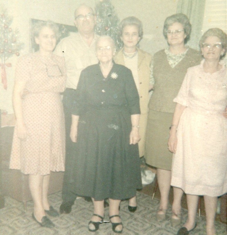 Christmas 1966
Jessie Woosley and her Children. Pauline Phillips, Linda Bell, Harry D. Woosley, Anne Bea Craftall, Nancy Houser
